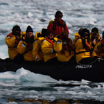 Zodiac cruising through the ice (not my photo)