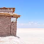 Salar de Uyuni (Salt Flats). The hotel is made of salt bricks