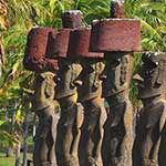 Almost all of the moai on the island face inland, watching over the Rapa Nui.