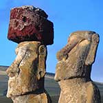Tongariki has fifteen moai, restored by the Japanese...