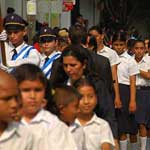 On Independence Day itself, many schools paraded, often with a band