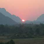 Sunset from my guest house in Vang Vieng