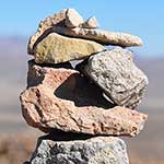 One of hundreds of tiny 'cairns' on the way to the Colca Canyon trek