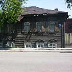 Siberian wooden house in Irkutsk. No, it hasn't sunk!