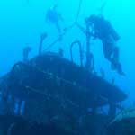 The Haliburton, a wreck sunk off Utila, Honduras, especially for divers...