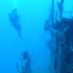 Emma, on her wreck mapping course